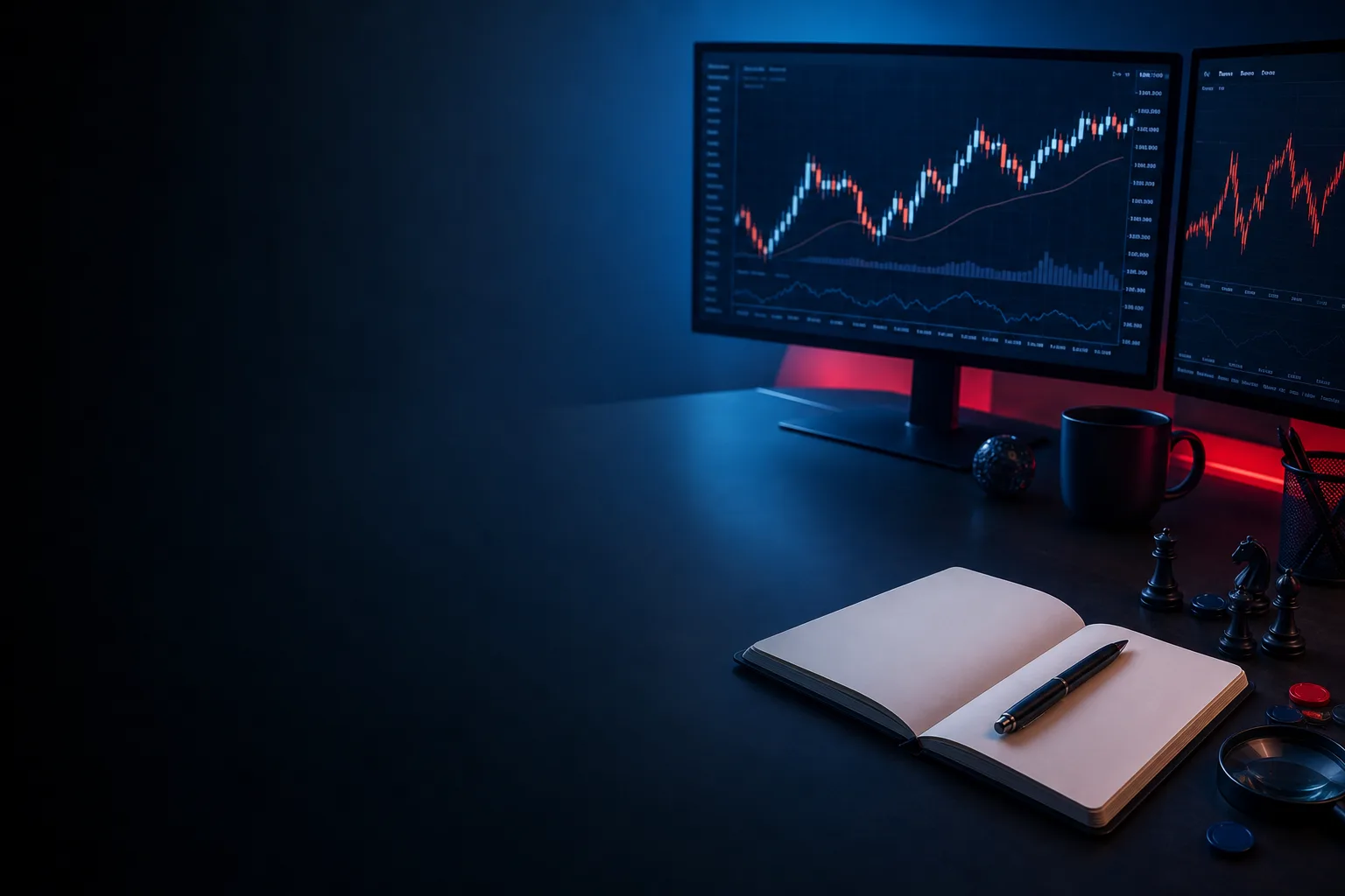 Generated forex trading guide cover with chart screens and risk planning visuals